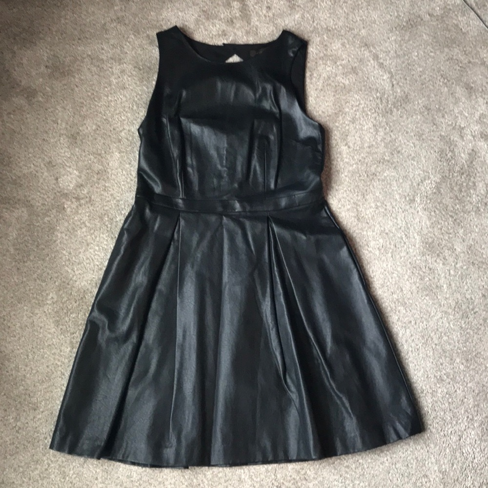 Black Leather Dress w pockets